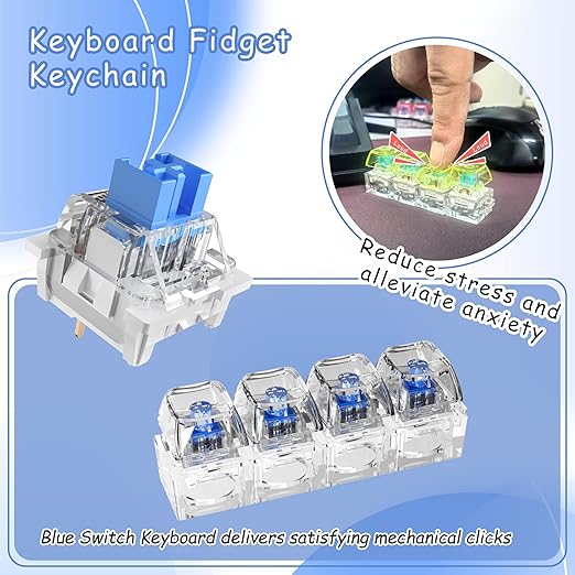 Outemu 10PCS Blue Clicky Mechanical Keyboard Switches,3-Pin Hot-Swappable Pre-Lubricated Switches,Crisp Click Sound for Gaming Keyboards & 3D Print Accessories