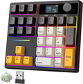 BOYI TD31Pro Mechanical Numpad,Mini Keyboard with Screen&Knob,Bluetooth5.0/2.4G/Type-C Wireless Numeric Keypad,Gasket HotSwap RGB Number Pad,PBT Keycaps Rechargeable Number keypad for PC(Black-Grey)