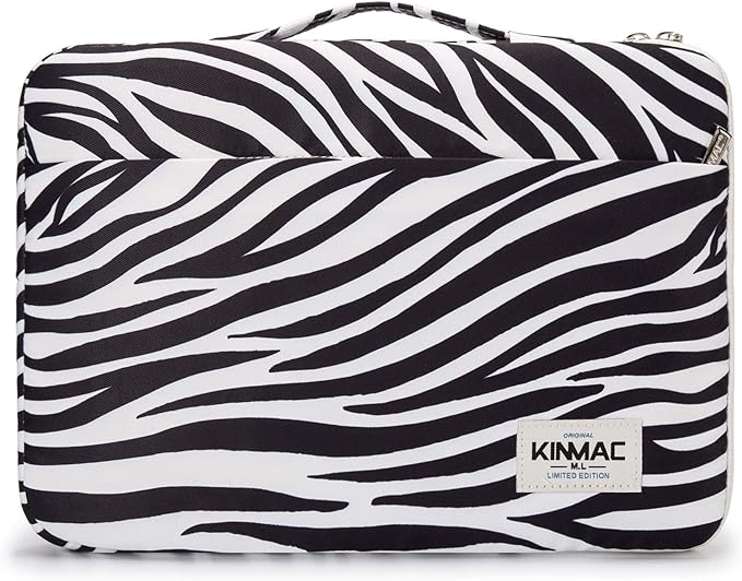 Kinmac 360° Heavy Duty Protective Laptop Computer Sleeve case Bag Cover with Handle for MacBook Pro 14 inch,14 inch-14.4 inch HP Lenovo Dell ASUS Acer Laptop (Zebras)