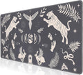 L-SPOUTTO Black Mystical Desk Mat for Keyboard and Mouse,Astrology XXL Gaming Mouse Pad,Large 35.4x15.7in Non-Slip Rubber Base Keyboard Pad Desktop Mat for Laptop Computer Work Home Office-Wild Animal