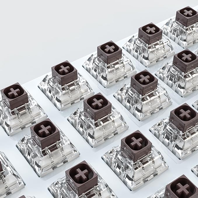 Kailh Box Brown Switches for Mechanical Keyboard,3-Pin 45gf Tactile/Factory Lubed/Dust&Waterproof Switches(Kailh Box Brown,72Pcs)