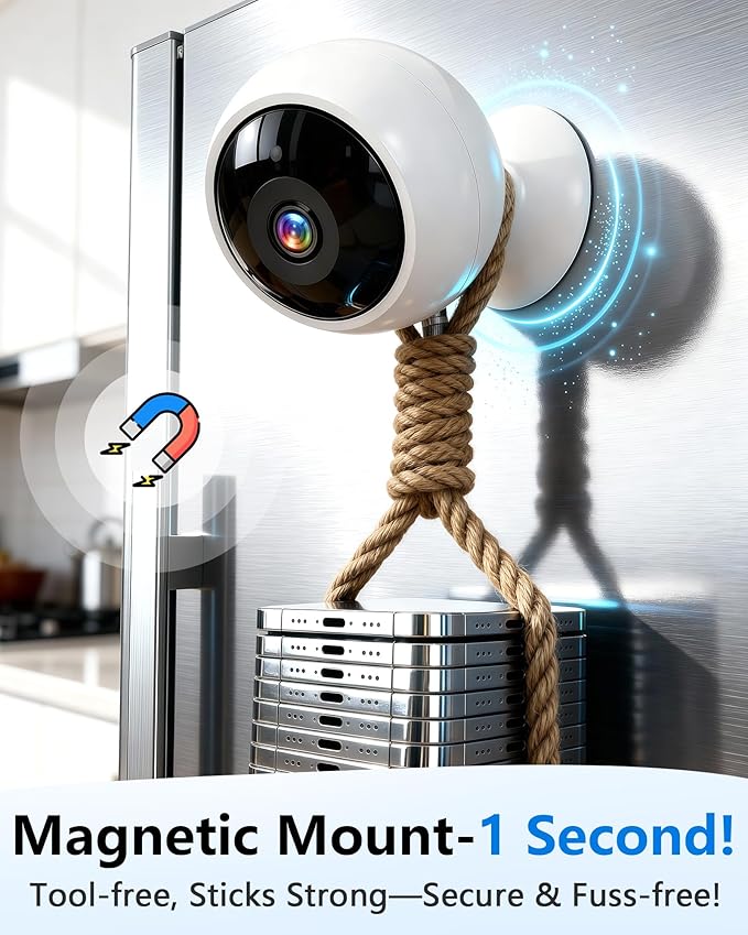 AMTIFO Security Cameras Wireless Outdoor Magnetic: Install-Free Smart Indoor 2K WiFi - Long Battery Life Powered Wireless Cameras for Home Security with AI Motion Detection