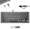 Macally Wired Keyboard for Mac with USB Hub (2X USBC / 1x USBA) - Compatible Small Apple Keyboard with 2 in 1 USB Plug - for MacBook Pro/Air, Mac mini, iMac