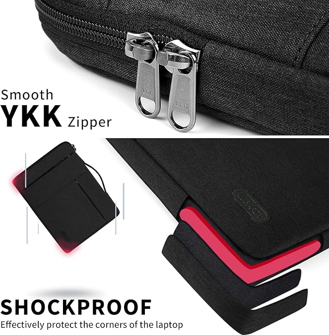 Laptop Sleeve Case 13.3-14 Inch Waterproof Durable Business Computer Carrying Bag Compatible with MacBook Air/Pro HP/ThinkPad Notebook Protective Tablet Handle Laptop Bag Black