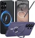 CASEKOO Black 26U Case with 360 Spin Magnetic Stand [Fit for MagSafe] [18FT MIL-STD Protection] Shockproof Invisible Ring Holder Matte s26U Phone Case 6.9''