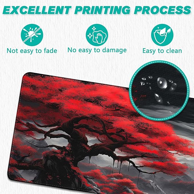 Gaming Mouse Pad - Desk Mat for Keyboard and Mouse - Anime Mousepad Desk Pad with Non-Slip Base, Japanese Large Mouse Pad for Office, Desktop Protection Decoration and Daily Use