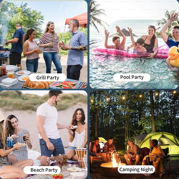 Hupoaf Speaker Bluetooth Wireless, 120W(Peak) Loud Outdoor Speaker with Deep Bass, IPX7 Waterproof, 20000mAh Power Bank/TWS/Portable Strap/EQ/Lightshow, Portable Speaker for Party/Camping/Beach/Garage