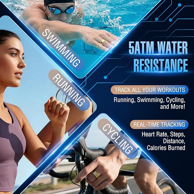 Halo Ring Smart– Compatible with iOS and Android Systems, No Subscription Required, Long Battery Life, Equipped with Sensor Technology, Supports Fitness, Blood Oxygen, and Sleep Monitoring.