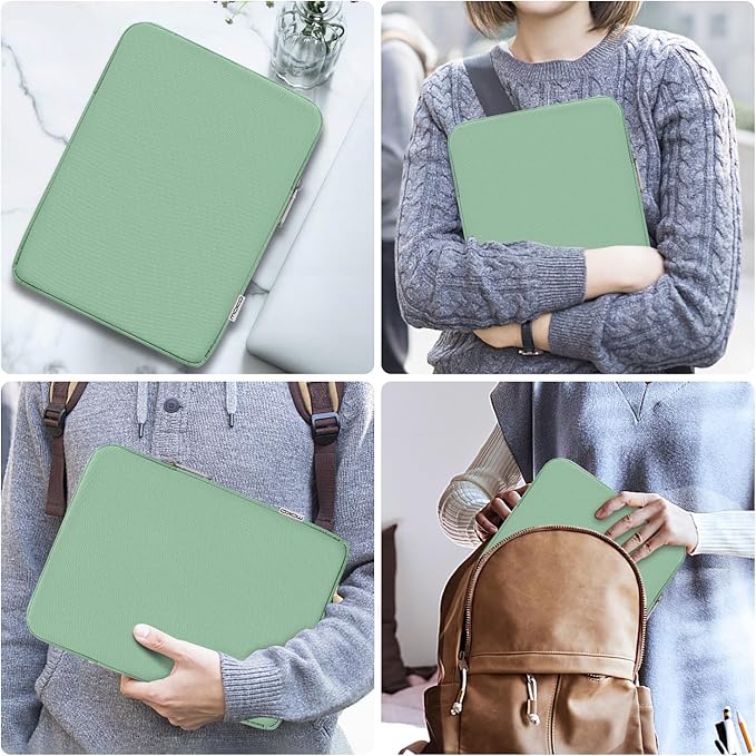 MoKo 7-8 Inch Tablet Sleeve Bag, Polyester Pouch Cover Case Fits iPad mini (A17 Pro) 8.3" 2024, iPad mini 6/5/4/3/2/1, Samsung Galaxy Tab S2 8.0, Tab A 8.0, ZenPad Z8s 7.9, Dark Green