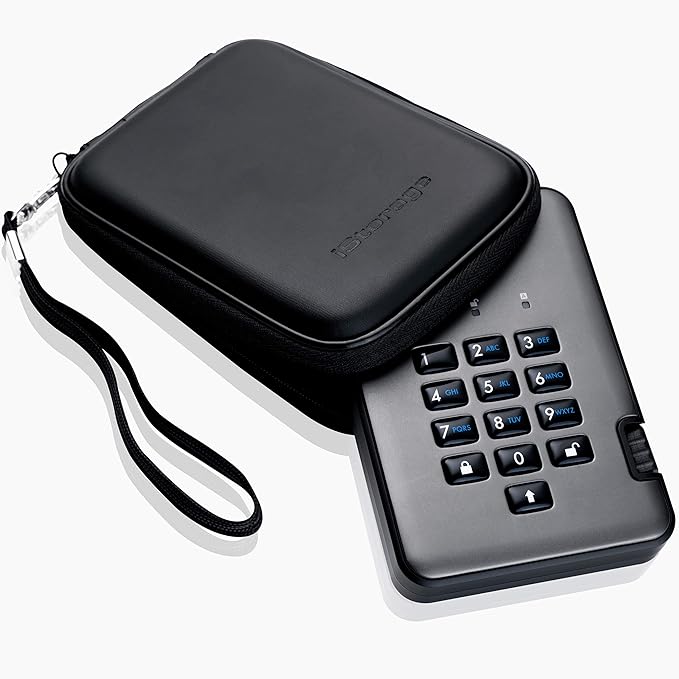 iStorage diskAshur PRO2 HDD 5TB | Secure Portable Hard Drive | FIPS Level 3 certified | Password Protected | Dust/Water-Resistant | Hardware encryption