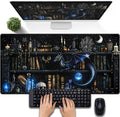 Dark Magic Desk Mat Large Mouse Pad Gaming Extended Mouse Mat, Blue Dragon Computer Keyboard Mat, Big Desk Pad Full Desktop Pad XXL, Anime Office Decor Personalized Desk Accessories 31.5x15.7 Inch