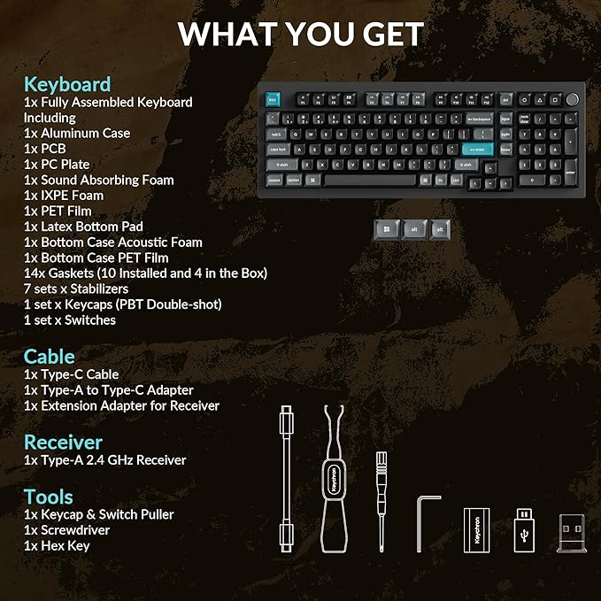 Keychron Q5 Ultra 8K Wireless Custom Mechanical Keyboard 2.4 GHz & Bluetooth 660Hr Battery Aluminum Body ZMK Launcher with Hot-swappable Banana Switches PBT Keycaps for Mac Windows Linux - Black