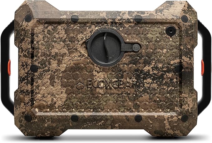 ECOXGEAR Defender: Outdoor Portable Bluetooth Speaker, 121dB Massive Sound, Waterproof and Drop Proof, with LED Party Lights, Pair up to 100, 25+ Hours Playtime (TrueTimber Strata Camo)
