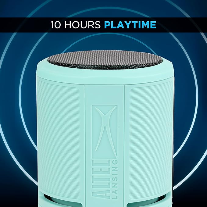 Altec Lansing HydraOrbit - Waterproof Bluetooth Speaker, Lightweight & Portable Speaker for Travel & Outdoor Use, Mint