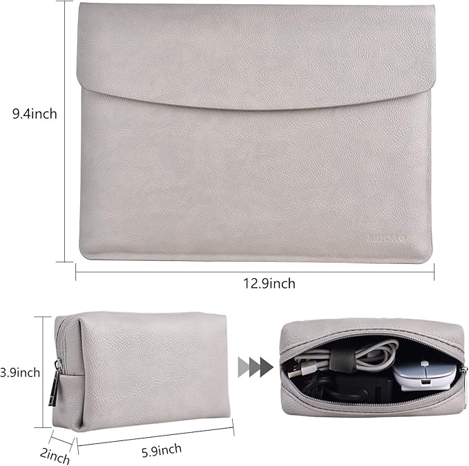 Surface Pro 11th/10/9/8/7/6/5/4/Pro X Sleeve case, for Microsoft 12-12.3-13 Inch Tablet Waterproof Ultrathin Carrying Cover with Small Bag (Palladium)