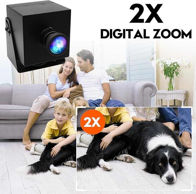 ELP 4K HDMI USB Camera Wide Angle PC Webcam 2X Digital Zoom H.264 8mp USB Security Camera (200degree Fisheye Lens)