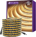 HitLights COB LED Strip Lights Warm White 3000K, 16.4ft Premium 12V Tape Light High Density, 2400 LEDs, 305+ LM/FT, CRI 90+, IP30, Lighting for Kitchen, Cabinets, UL Listed (Power Source Not Included)