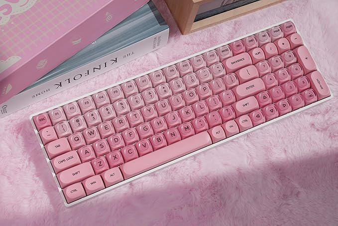 ZORNHER ZH100 Foundation Mechanical Kevboard,Pink Creamy Kevboard with Number Pad,Girly Keyboard,Full Size Gaming Keyboard Cute,Jelly MOA Profile,Creamy Sounding Linear Switches