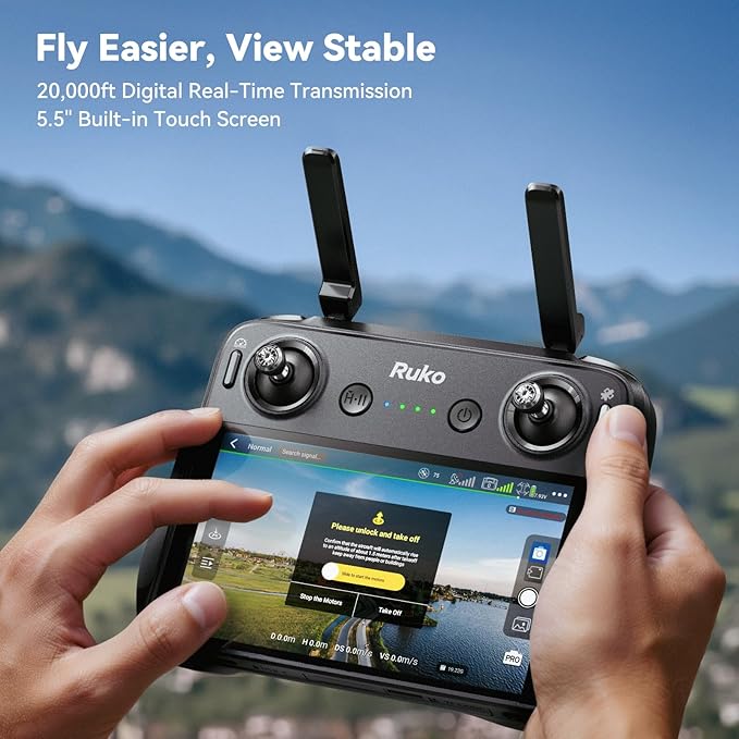 Ruko U11MINI 4K (RC3), Beginner Drone with Touchcreen Controller and U11MINI 4K Series Drone Replacement Battery