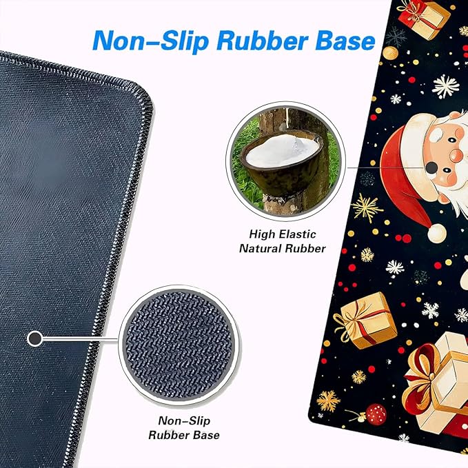 Christmas Mouse Pad Santa Clau Present Cartoon XL Mouse Pad Large Mousepad Extended Laptop Keyboard Mat Gaming Desk Pad Mouse Mat Great for Work-from-Home or Office Use 31.5x11.8 Inch