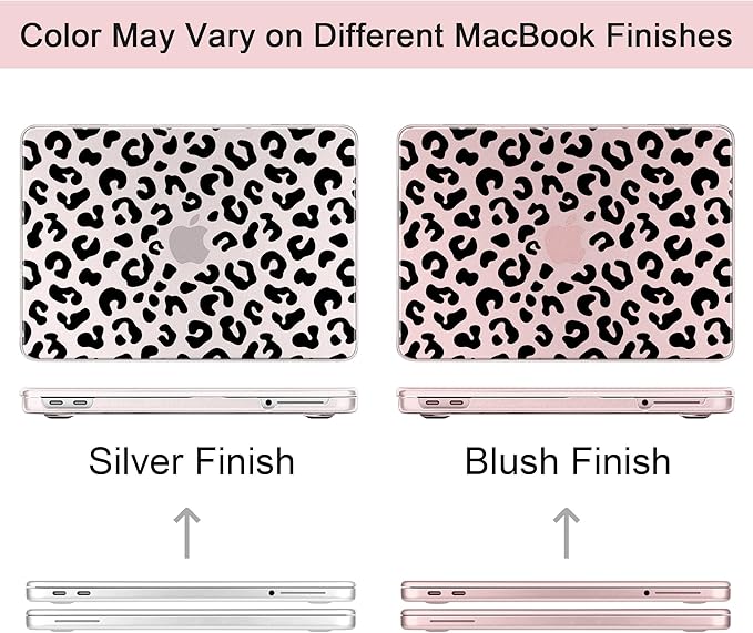 DONGKE for MacBook Neo 13 inch Case 2026 (Model A3404), Artistic Leopard Pattern Ultra Slim Frosted Matte Hard Shell, Anti-Scratch & Fingerprint Resistant Cover, Leopard Blush