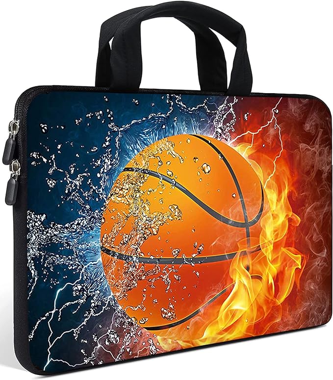 AMARY 11.6" 12 inch Laptop case Neoprene Notebook Carrying Pouch Chromebook Sleeve Ultrabook Case Tablet Cover Fit Apple MacBook Air HP DELL Lenovo Asus Samsung (Hot Basketball)