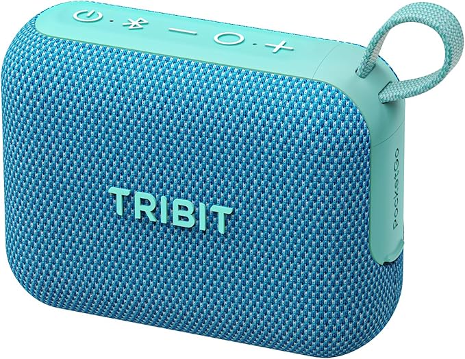 Tribit PocketGo Bluetooth Shower Speaker, IP68 Waterproof/Dustproof, Portable Speaker with 20H Playtime, Wireless, BT6.0, Supports TF Card, Electronics for Travel/Outdoors/Home (Blue)