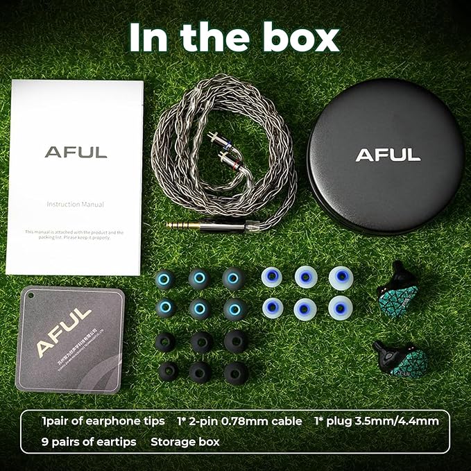 HiFiGo AFUL Performer 5+2/7 IEMs, 1 Micro Planar+2DD+4BA in-Ear Monitor with 3D Printed Acoustic Tube Structure, HiFi Wired Gaming Earbuds with 3.5mm Jack Detachable Cable for HiFi Music (3.5mm)