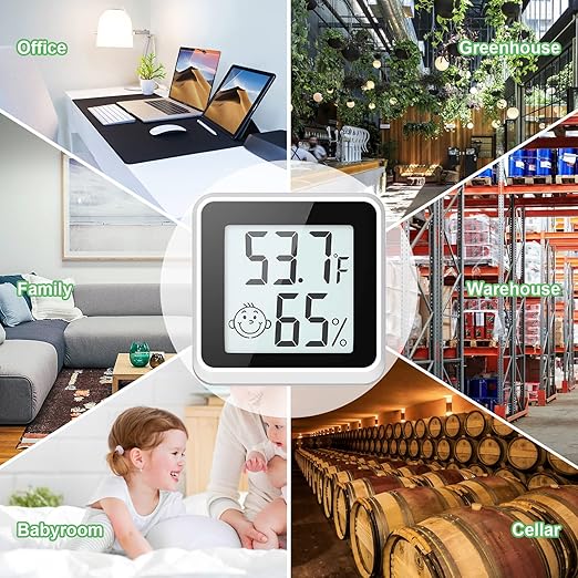 Indoor Humidity Meter Hygrometer 4Pack, Room Thermometer for Accurate Room Temperature Monitor, Digital Hygrometer with Indoor Thermometer for Home, Baby Nursery, and Humidity Sensor Enhanced Comfort