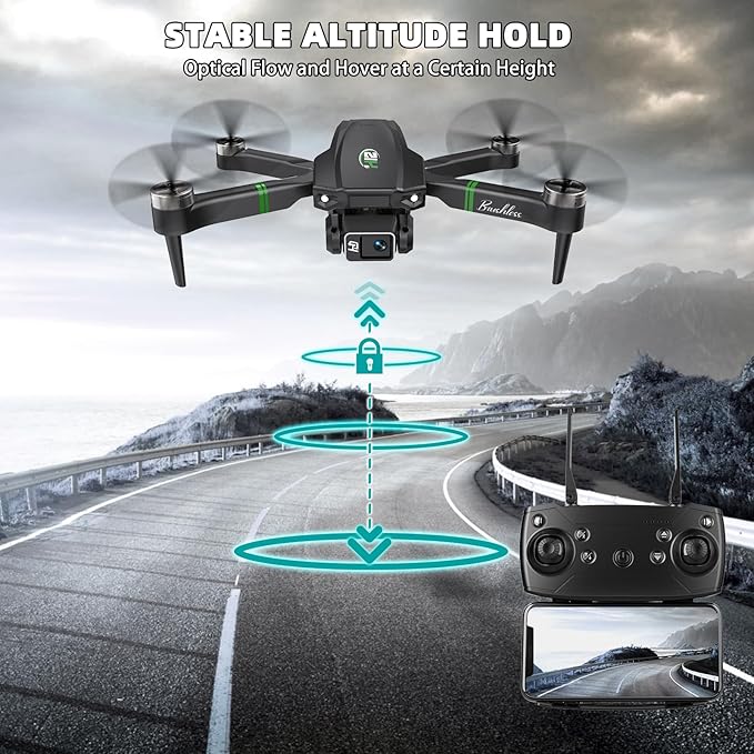 Drones with Camera for Adults 4K, Mini Drone with Camera, Altitude Hold, One Key Take Off/Landing, Headless Mode, 3D Flip, 3 Speed Mode, Foldable Remote Control Drone with 2 Batteries for Beginners