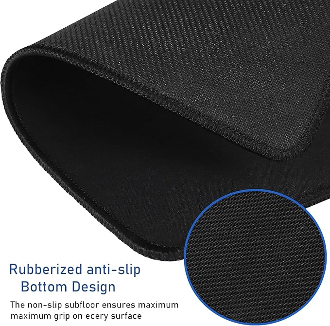 Large Extended Gaming Mouse Pad with Stitched Edges, (31.5X15.7In) Durable Non-Slip Natural Rubber Base, Waterproof Computer Keyboard Pad Mat for Esports Pros/Gamer/Desktop/Office/Home-Black