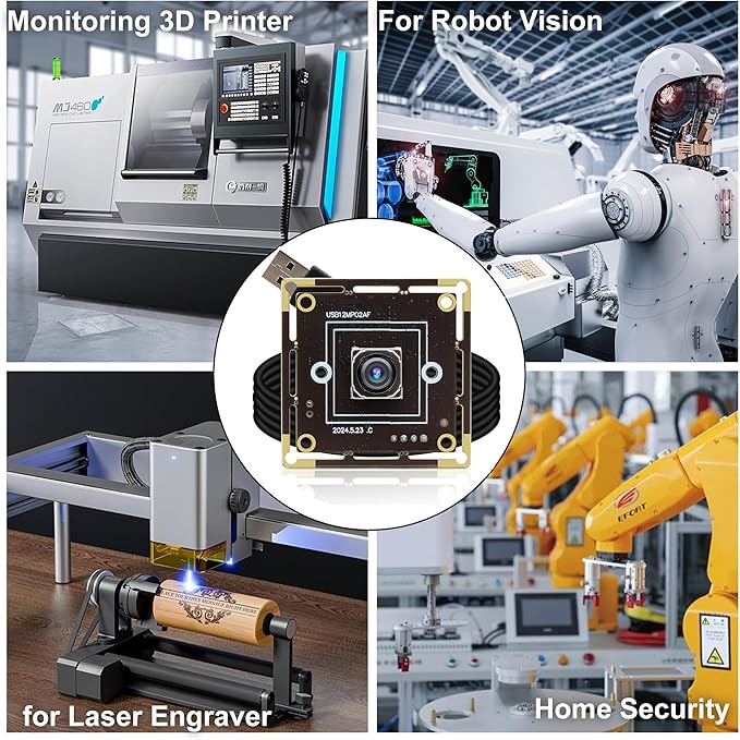 Svpro 12MP Auto Focus USB Camera Module 4K 30fps Webcam Board for Computer UVC USB2.0 1080P 60fps PC Camera 300ms PDAF Fast Auto Focus Camera IMX362 Machine Vision Industrial Camera for Laptop