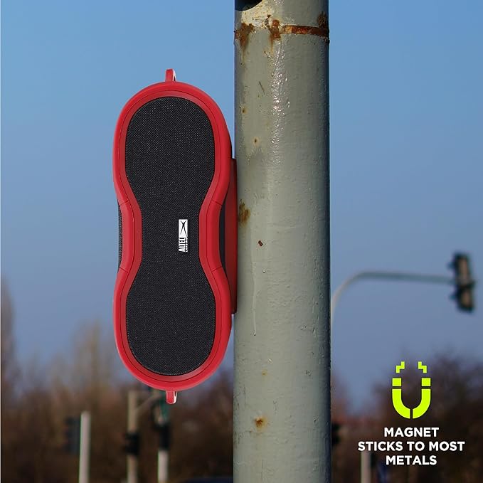 Altec Lansing - BoomJacket Wireless Bluetooth Speaker, Magnetic Waterproof Speaker, IPX7 Outdoor Speaker with 24H Playtime, Portable Speaker with Carabiner, Mountable, Quick Charge