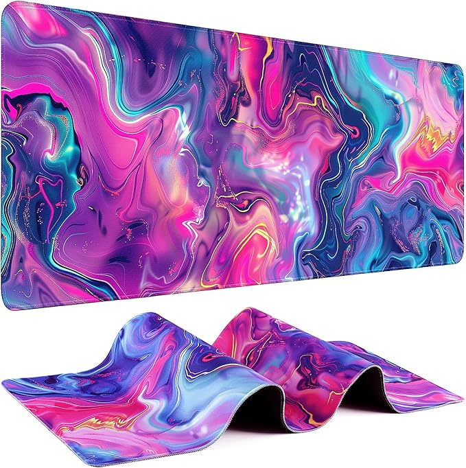 Gaming Mouse Pad - (31.5"×11.8") Topographic Large Mouse Pads for Desk - Desk Mat for Keyboard and Mouse with Non-Slip Base, Desks Pad Matfor Game/Office & Home