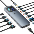 USB C Docking Station 3 HDMI, Selore 13-in-1 Laptop Docking Station with Triple 4K HDMI, Smart Display, 2.5G Ethernet, 100W PD, 10Gbps USB A/C 3.1, SD/microSD Card Reader for Dell/HP/Lenovo Laptops