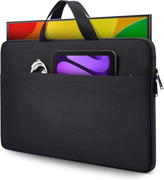 22 Inch Portable Monitor Case, Protective Carrying Sleeve for 22 inch ASUS ZenScreen 22"/ViewSonic TD2230 TD2223 22"/Acer UT222Q bmip 21.5"-22 Portable Monitor Laptop Tablet Notebook Bag, Black