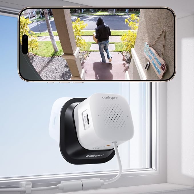 Outinput Window Camera, 2K 3MP WiFi Security Camera for Home Security, AI Color Night Vision, Motion Detection with Instant Alerts, 24/7 Recording, App Control, Works with Glass Window
