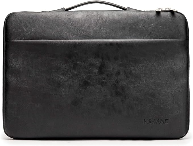 Kinmac 360° Protective Laptop Sleeve Case Bag Cover with Handle for MacBook Pro 16 inch,16 inch HP,Lenovo,Dell,ASUS,Acer Ultrabook and Business Laptop (Black PU)