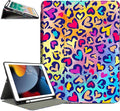 for iPad Air 2/1 Case 2014/2013, for iPad 5Th/6Th Generation Case 2017/2018, Slim fit iPad Cases 5th/6Th Generation 9.7-inch, 4 Viewing Angles & Typing Stand & Pencil Holder, Love Leopard