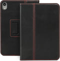 Casemade Real Leather Case Compatible with iPad mini 7 (A17 Pro) / 6th Gen (2021) - Full-Grain Leather Cover, Auto Sleep/Wake, Dual Stand Position (Black)