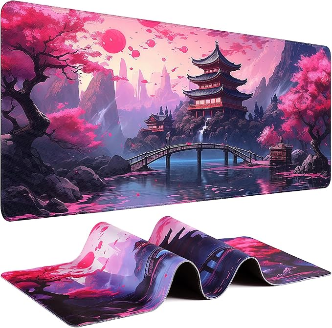 Gaming Mouse Pad - (31.5"×11.8") Japanese Anime Large Mouse Pads for Desk - Desk Mat for Keyboard and Mouse with Non-Slip Base, Desks Pad Matfor Game/Office & Home
