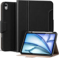 Leather Case for iPad Air 11" M2/M3/M4 (2024-2026) & 10.9" 4th/5th Gen (2020/2022) with Pencil Holder, Auto Wake/Sleep, Adjustable Stand & Magnetic Buckle Closure, Black