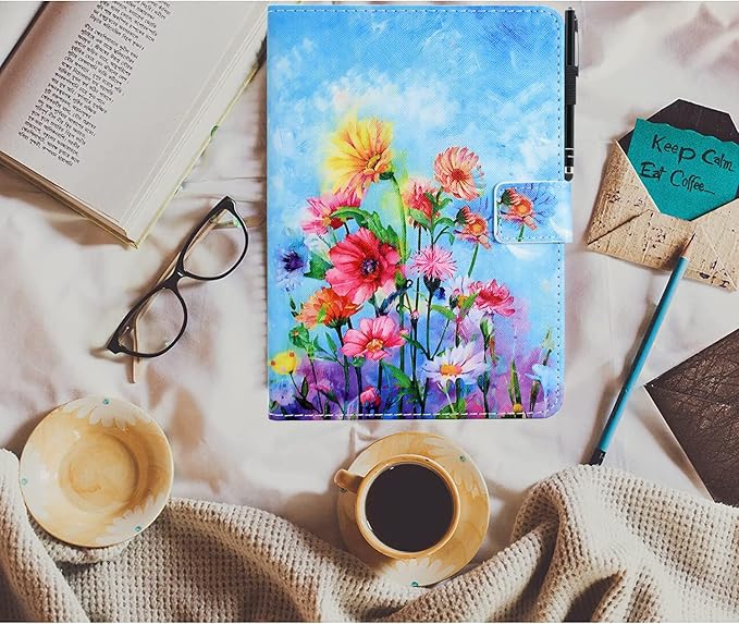 for iPad 9.7 inch Case iPad 6th/5th Generation Case 2018 2017, PU Leather Folio Stand Cute Cover for iPad 9.7 inch/iPad Pro 9.7/iPad Air 2/iPad Air 1, Auto Sleep/Wake, Floral