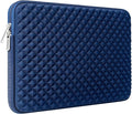RAINYEAR 15.6 Inch Laptop Sleeve Diamond Foam Shock Resistant Neoprene Padded Case Fluffy Lining Zipper Cover Carrying Bag Compatible with 15.6" Notebook Computer Chromebook (Navy Blue)