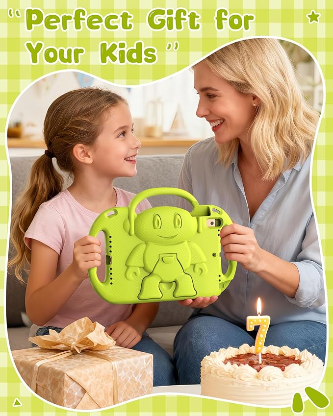 Kids Case for iPad A16 11" 2025 (11th Gen) & 10th Generation 10.9" 2022 & iPad Air 11" M3/M2 & Air 5th/4th Gen & Pro 11, Durable Shockproof Cover with Shoulder Strap Handle Stand, Light Yellow