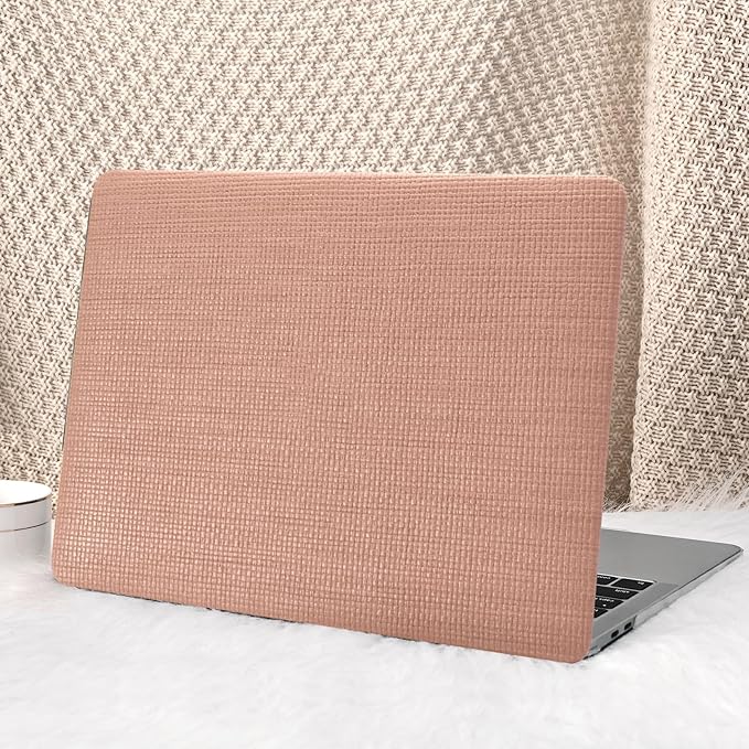 Seorsok Compatible with MacBook Air 13 Inch Case2022 2021 2020 2019 2018 Release A1932 A2179 M1 A2337,Elegant Leather Plastic Hard Shell Case with Transparent Keyboard Cover,Reddish No Logo Cutout