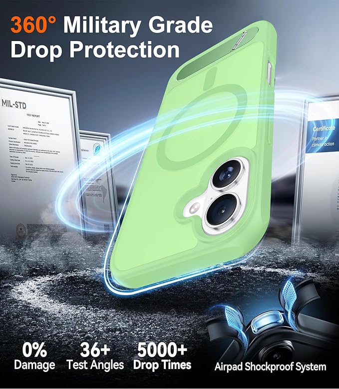 Magnetic Compatible with iPhone 16 Plus Case, [Built-in Invisible Kickstand][Compatible with MagSafe][Military Grade Shockproof] Slim Translucent Matte Phone Case for iPhone 16 Plus 6.7"