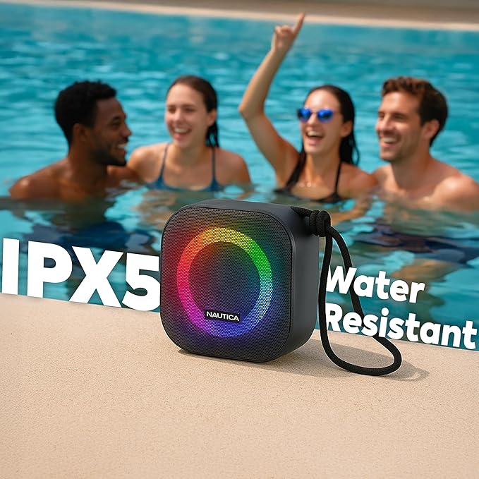 Nautica Urban SP400 True Wireless Outdoor Speaker, Portable IPX5 Waterproof Bluetooth Speaker with 2-Hour Quick Charge & 45-Day Standby, Perfect for Camping, Beach, Backyard & Travel