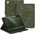 Slim Case for iPad Pro 11 Inch M5/M4 (2025/2024) A3357/A3358/A2836/A2837 with Pencil Holder,Lightweight Cover,Magnetic Closure,Multi Angle Stand,Typing Angle,Auto Sleep/Wake,Green