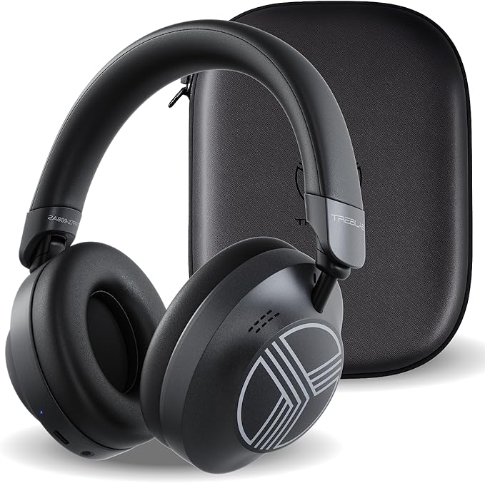 TREBLAB Z7-Pro Hybrid Active ANC Over-Ear Bluetooth Headphones for Work, Travel and Focus, All-Day Comfort, 38H Playtime, Foldable Wireless Headphones Noise Cancelling with Carrying Case